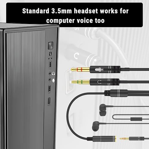 Image of 3.5mm Audio Mic Splitter Cable | Headphone & Microphone Combo Jack Adapter | Dual 3.5mm TRS Male to TRRS Female Y Splitter | Gold-Plated Connectors for PC, Laptop, Gaming, Smartphone