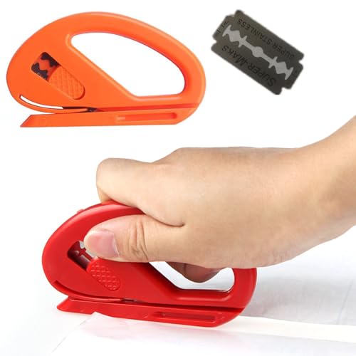 2PC Safety Cutter Vinyl,Car Wrap Cutting Tool,Gift Wrapping Paper Cutter Replaceable,Carbon Fiber Cutting Application Knife Tool,for Christmas,Birthdays, and Holiday Wrapping Paper,Kiuiom - Image 6
