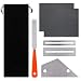 URlighting Guitar Luthier Tool Set (7 Pcs), Clean and Polish Tool - 1 Pcs Guitar Fret Crowning File, 1 Pcs Fret Rocker Leveling Tool, 2 Pcs Fingerboard Guards, 2 Sheets Sanding Paper, with Carry Bag