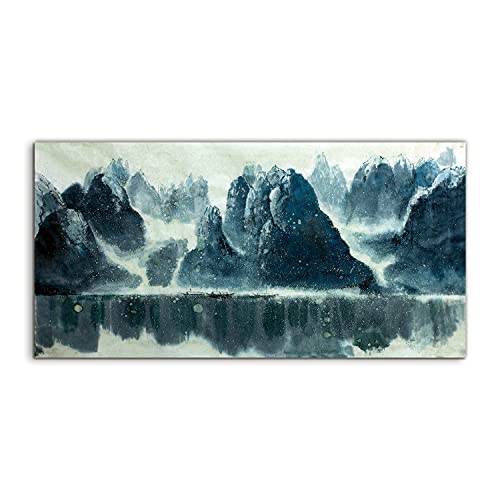 Art mural acrylique de qualité premium image de lac traditionnel format 100x50cm