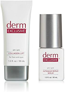 Derm Exclusive Duo - Intensive Repair Serum 1 oz & Collagen Lift 1 oz. Plus FREE Travel Bag.