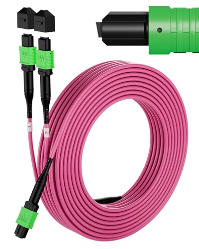 Image of OM4 MPO Breakout Cable, 16F APC to 2 x 12F APC, Type B, 10 m | LSZH jacket, 40G /100G /400G, Individually Tested, QSFP-DD /QSFP28, data center parallel optics