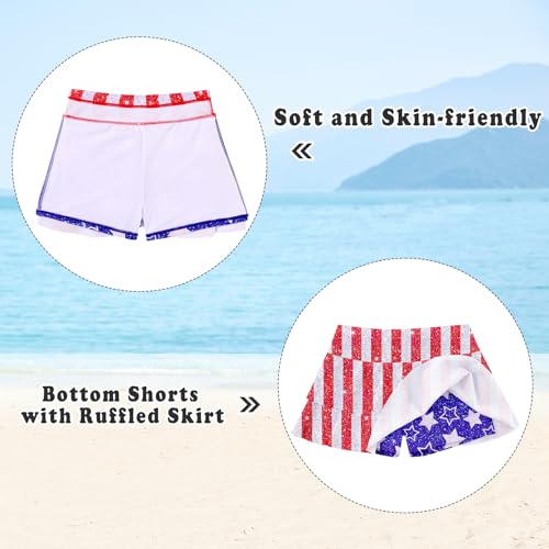 Image of Vogseek 3-12T Girls Swimsuit Long Sleeve Rashguard Bathing Suits Swim Set | Quick Dry, UPF 50+ Sun Protection, Swimming Skirt, Boyshorts, Zipper Two Piece Long Sleeve Swimsuits, Adjustable Drawstring