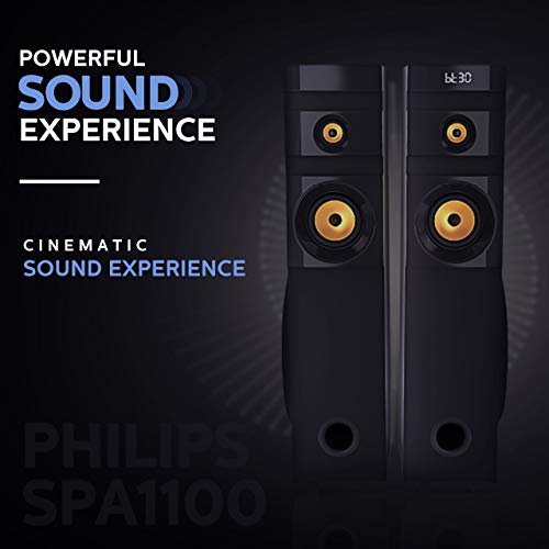 Image of PHILIPS Audio SPA1100 /94 100 Watt 2.0 Channel Wireless Bluetooth Tower Speaker (Black)