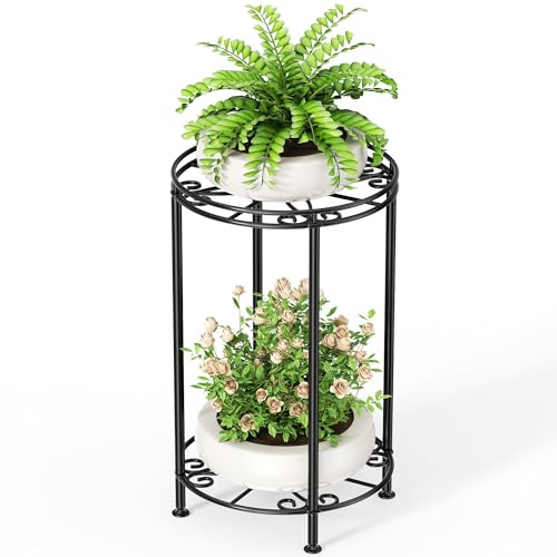 Josmimic 2 Etagen Pflanzenständer Blumenständer - Metall...