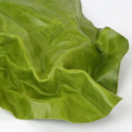 Cuir de vachette véritable 1,2mm vert pomme pour maroquinerie d'exception - 5