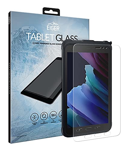 EIGER Protector de pantalla de cristal templado 2.5D para Samsung Galaxy Tab Active3 transparente con kit de limpieza