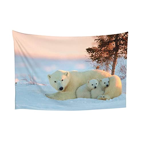 Debou Cute Polar Bears Printed Wall Decoration Tapestry, Used For Aesthetic Wall Hanging In Living Rooms, Bedrooms, And Home Decoration #TOP7