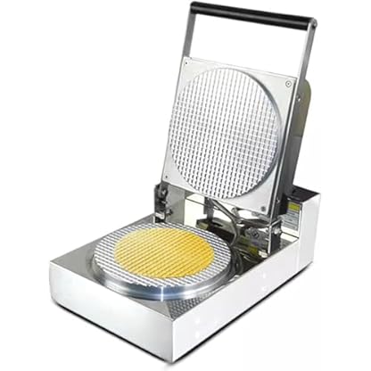 STMKB Waffeleisen, 21 cm Große Kommerzielle Eiswaffelmaschine, Elektronische Temperaturregelung, Edelstahlgehäuse, Einstellbare Temperatur Und Zeit, Geeignet Für Restaurants, Küchen Und Bäckereien
