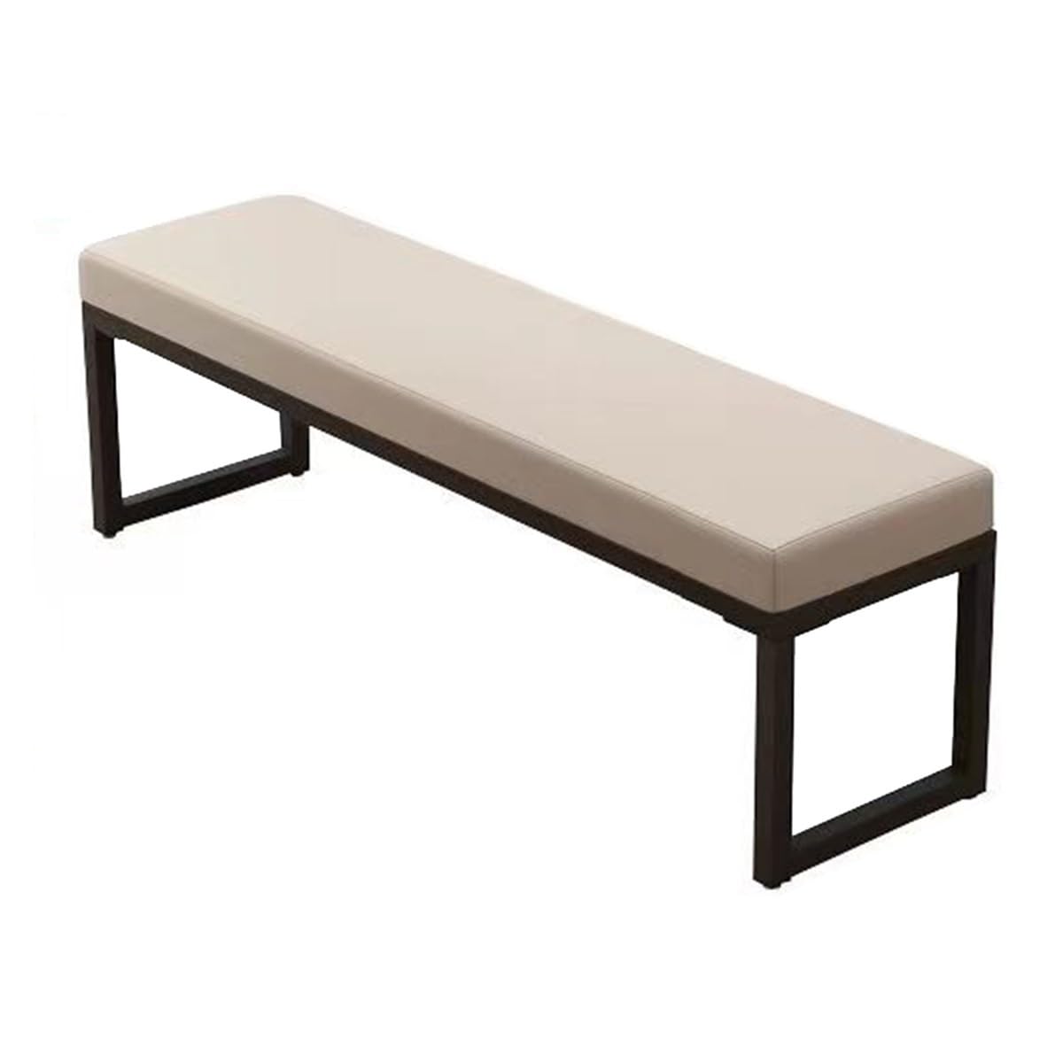 Banc Ottoman Rembourré pour Entrée Banc Moderne pour Chambre À Coucher Repose-Pieds pour Lit Ottoman pour Salon Repose-Pieds en Cuir pour Canapé(Beige,80cm)