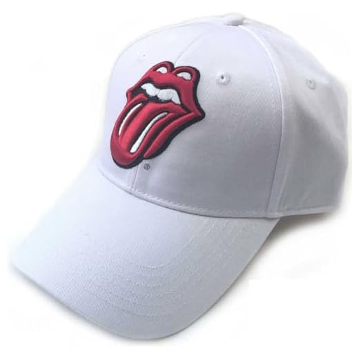 The Rolling Stones - Gorra de béisbol de lengua clásica, blanco