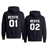 Soul Couple Best Friends Hoodies for 2 Girls BFF Pullover Sweater Bestie 01 Bestie 02 Hoodies Sister...