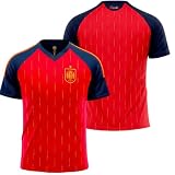 🇪🇸 COLOR ROJO DEPORTIVO: diseño de aficionado con manga corta, ideal para animar, entrenar o vestir a diario.