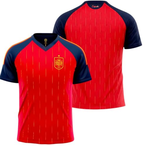 Selección Española Camiseta Mundial 2026 2028 Réplica Oficial Liso, Color Rojo, Manga Corta, Tejido Deportivo Transpirable   Talla XL