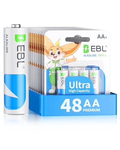 Image of EBL AA Batteries 48 Pack Alkaline Double A Batteries Ultra Long-Lasting | 12-Year Shelf Life, Leakproof Design 1.5V AA Battery for Household and Office Devices