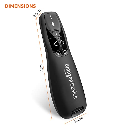 Image of Amazon Basics Wireless Laser Controller for Presentation, with USB Receiver and Battery Indicator (Battery Not Included)