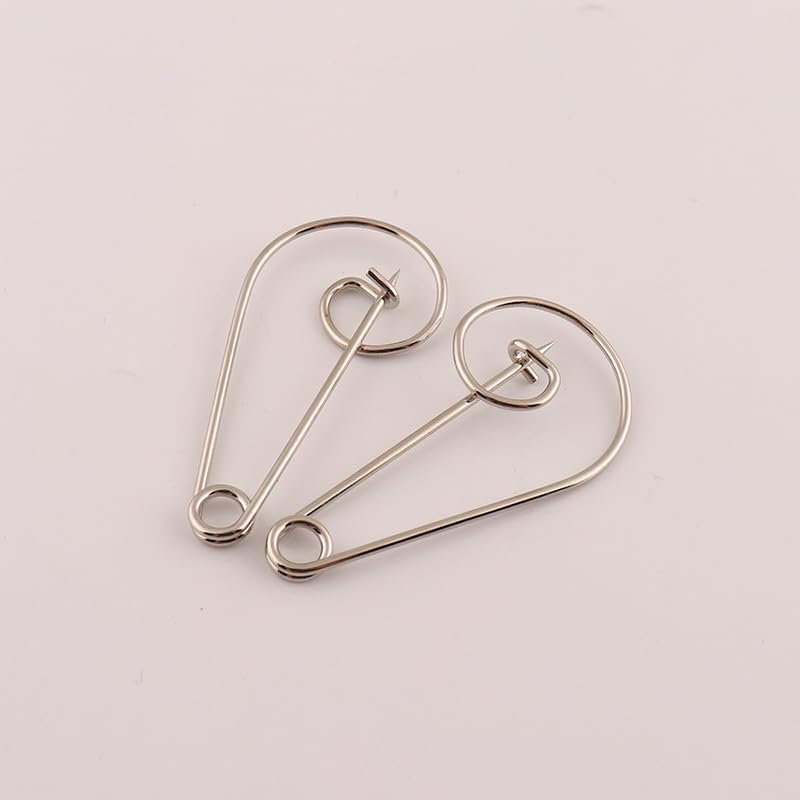 Spille di Sicurezza Grandi, Spilla da Balia Grande 55×30 mm, Spilla Grande for Nota Musicale,(Silver,30pcs)