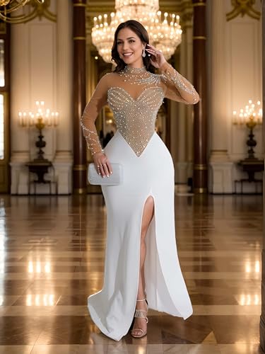 Image of Figdaw Rhinestone Embellished Formal Gowns and Evening Dresses for Women 2026