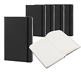 Blocs Notas A5 (pack 5) bloc de 96 hojas de papel lisas, set cuaderno de notas, cuaderno escritura. (Negro Hojas Lisas)