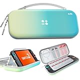 BJBT スイッチ2 ケース【Switch2対応/8色 選択可】2025年 スイッチ2モデル用 ハードケース 可愛い 防塵防水 耐衝撃 持ち運び便利 キャリングケース 全面保護型 ゲームカード12枚収納が可能 アクセサリーポーチ Gradient Green