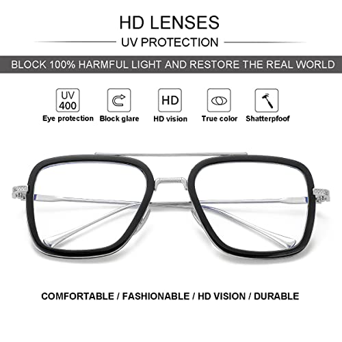 Image of Tony Stark Style Blue Light Blocking Glasses for Men Women, Iron Man and Spider-Man Computer Gaming Glasses