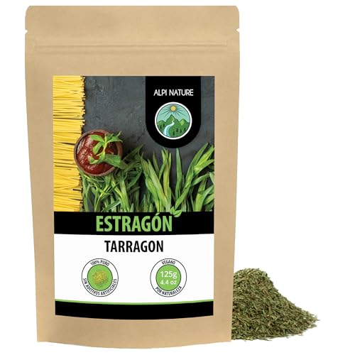 Alpi Nature Estragon Seco 125g, Hierba Seca y Frotada, Especia Estragón para Cocinar y Condimentar
