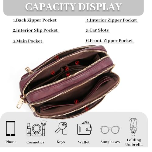 Image of Crossbody Bag for Women Vegan Leather Handbag Purse Anti Theft RFID