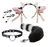 DDHEJW 4 Pcs Set Tail Anal Plug. (Color : Cow Black)