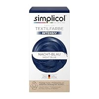simplicol Textilfarbe intensiv Nacht-Blau | Einfaches Färben in der Waschmaschine | Flüssige Farbe & Fixierpulver | 1er Pack | 150 ml + 400 g