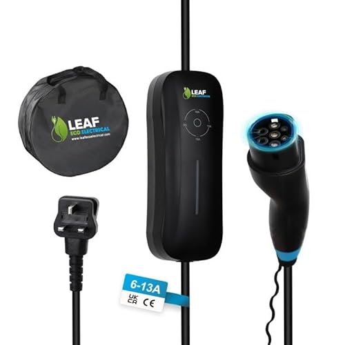 3kW Portable EV Charger | Portable EV Charger | Electric Vehicle Charger | Type 2 | 3kW | Portable Charging | UK 3-Pin Socket | Portable | Black | 15x15x3.5cm