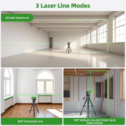 Huepar Self-Leveling Green Laser Level Cross Line With 2 Plumb Dots Laser Tool -360 Horizontal Line Plus Large Fan Angle Of Vertical Beam -Li-Ion Battery With Type-C Charging Port&Magnetic Base 7211Cg thumb #1
