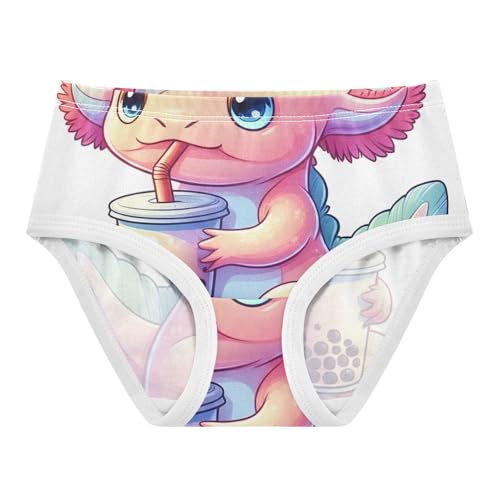 Florals Toddler Underwear Custom 2t Cotton Panties Little Girl Cute Pastel Colored Axolotl Kids Undies Briefs - Main Image