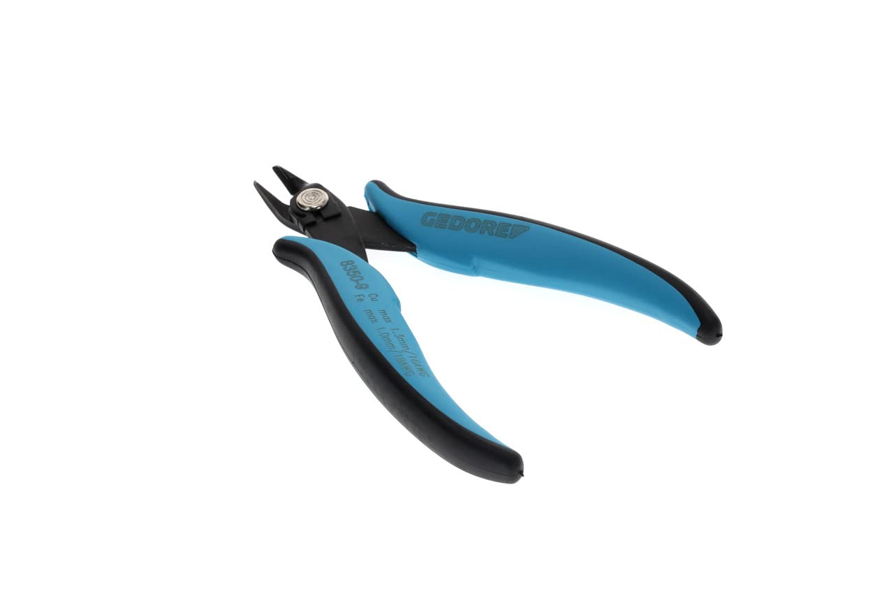 GEDORE Miniature Electronics Side Cutters for 1.3mm Copper Wire or 1.0mm Medium Hard Wire, Steel, Black/Blue - Image 2