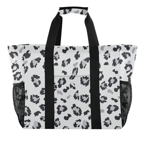 Leopard Print Utility Tote Collapsable Sandproof with Handles Beach Totes Bags