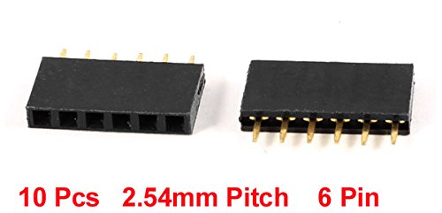 Amazon | uxcell ピンヘッダ 単列 ピッチ2.54mm 6ピン まっすぐ メス