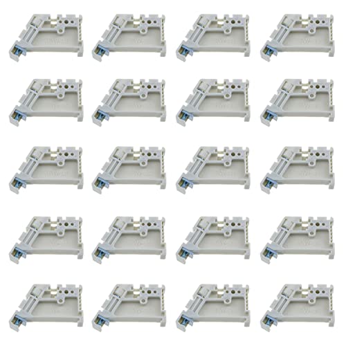 LUORNG 20pcs EW35 End Clamp White 35mm DIN Rail Terminal Block End Stopper