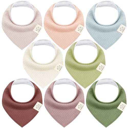Image of KeaBabies 8pk Organic Baby Bandana Bibs for Drooling Teething (Moor /Quin)
