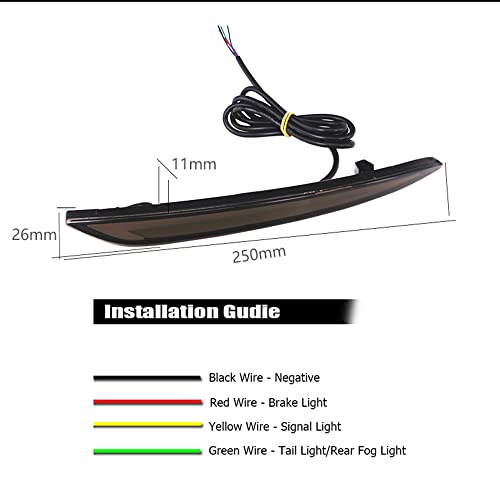 2 Peças Refletor De Pára-choques De Led Luzes Traseiras Luzes Traseiras Luzes De Freio Luz De Sinali