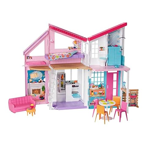 Barbie FXG57 - Malibu Haus Puppenhaus 60 cm breit mit +25 Zubehörteile, Puppen Spielzeug ab 3 Jahren, Mehrfarbig Cover