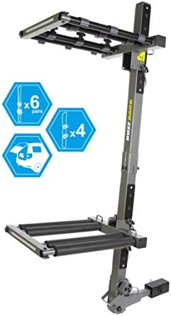 BUZZRACK BUZZSKI - Hitch Mounted Ski & Snowboard Rack | Fits 2" or 1.25" Receivers | Tilting Away