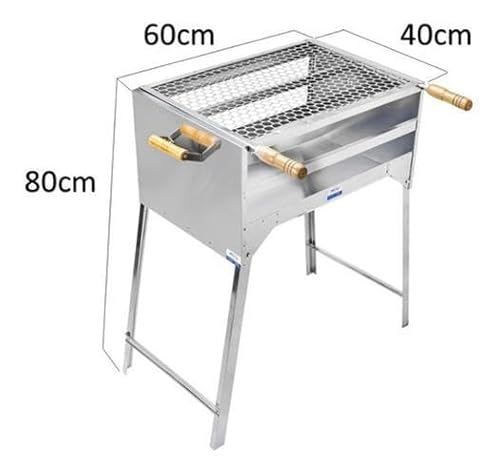 Churrasqueira a Carvão em Aço Inoxidável 430 60x40 cm