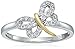 Two-Tone Gold Plated and 925 Sterling Silver AAA Cubic Zirconia Pave Dragonfly, Size 7