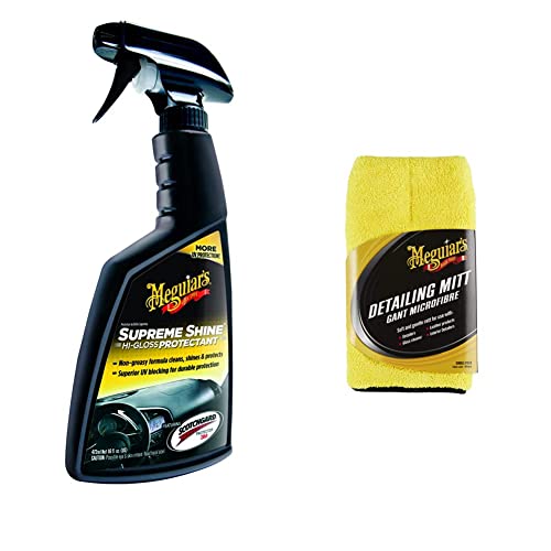 Meguiar's G4016EU nettoyant plastiques et son gant microfibre haute brillance