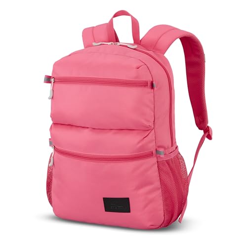 Image of High Sierra Everclass Backpack - Travel or Work Laptop Bookbag with 360 Reflectivity, Dual Water Bottle Pockets & Fits Laptops Up To 15.6 inch, One Size, THRIFT PINK
