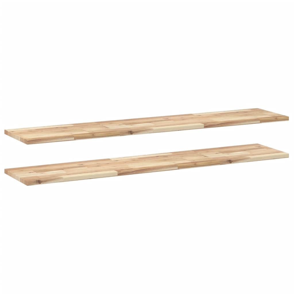 Genérico Estantes flotantes 2 uds Madera Acacia sin Tratar 160x30x2 cm,Mobiliario,Estanterías,Estantes y estanterías-3279388
