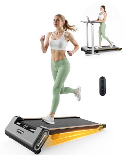 Almohadilla para caminar con inclinación automática, 13% 6 niveles 4 en 1 debajo del escritorio para oficina en casa, cinta de correr portátil de 2.5 HP con control remoto y pantalla LED, capacidad de