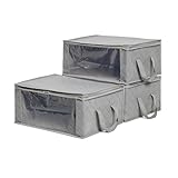 Amazonベーシック 衣類収納ケース 収納ボックス 折り畳み 不織布製 グレー Lサイズ　3個セット
