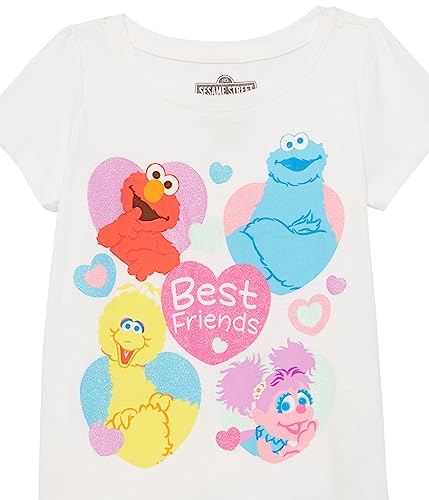 Sesame Street Girls' Toddler Best Friends Short Sleeve Puff Tee2