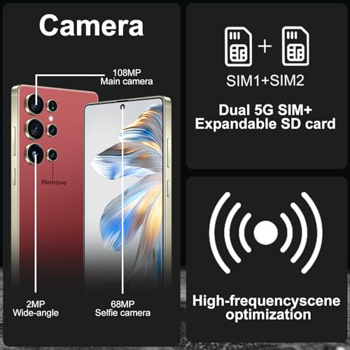 Image of BXV I25 Ultra 16+512GB Smartphone - 7000mAh Battery, 6.99-inch Display, Built-in Pen, Android 14, Snapdragon 8 Gen3, 68MP+108MP Camera Outperform Competitors in Speed & Power (Wine Red)