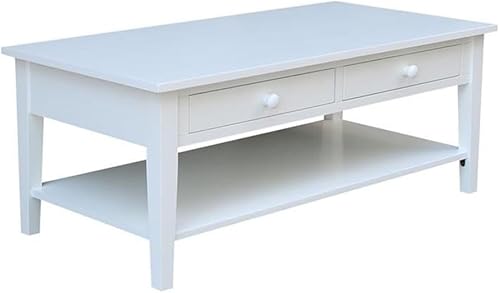 Miniatura 12 de IC International Concepts, Spencer - Mesa de café, madera maciza, madera de parawood real, 48 pulgadas de ancho x 24 pulgadas de profundidad x 19